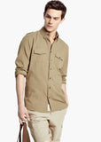 Short Sleeve Shirt with Button under Collar